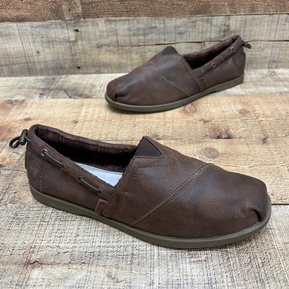 Bobs From Skechers Womens Brown Slip On Comfort Flats Size 11 NICE!